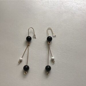 Dangling Earrings with Semi-Precious Beads